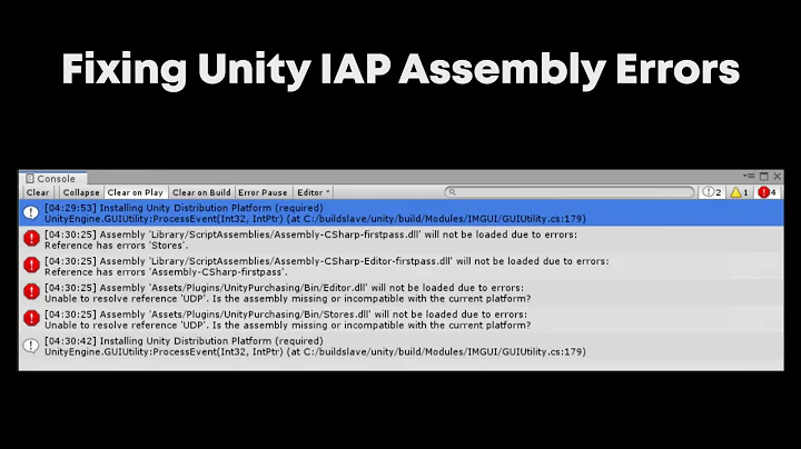 Unity IAP Importing and Fixing Assembly Errors
