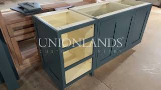 Unionlands Cabinetry blue solid wood painted inset framed cabinet