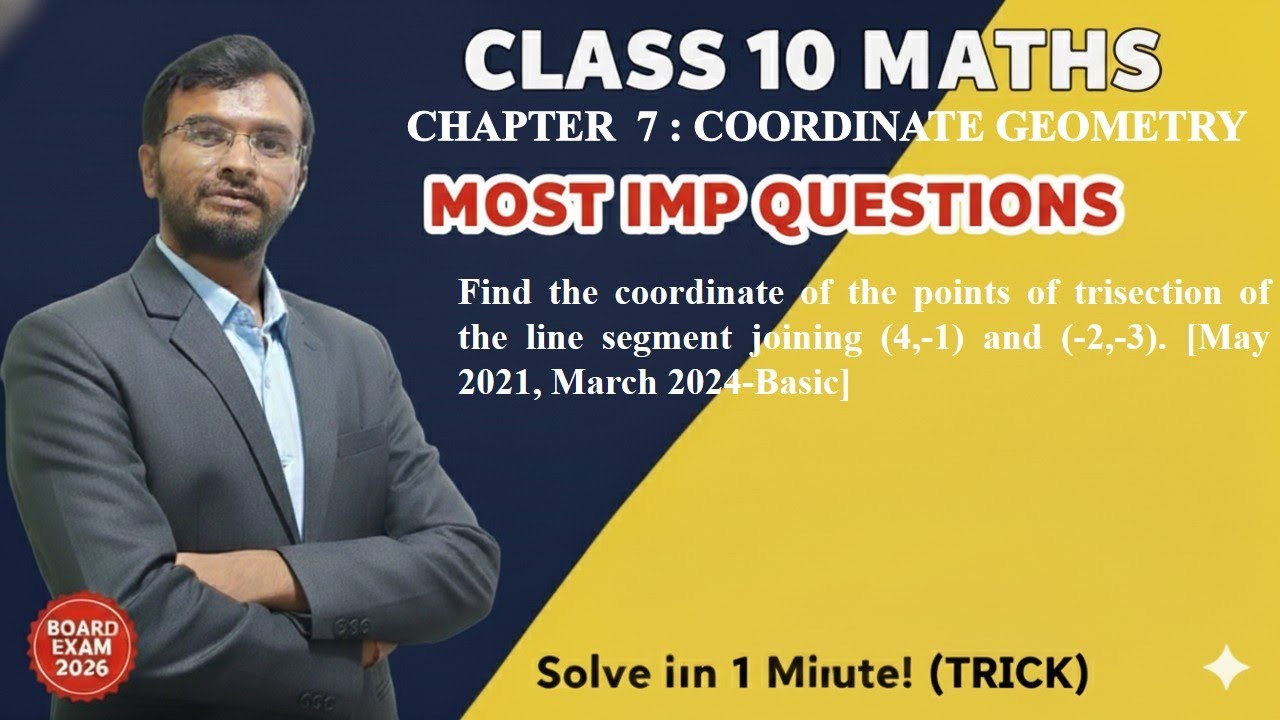 Find the coordinate of the points of trisection of the line segment joining (4,-1) and (-2,-3)
