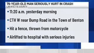 Illinois man suffers severe injuries in Lafayette County motorcycle crash