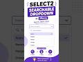 Select2 Searchable Dropdown in jQuery | Professional UI #coding #shorts
