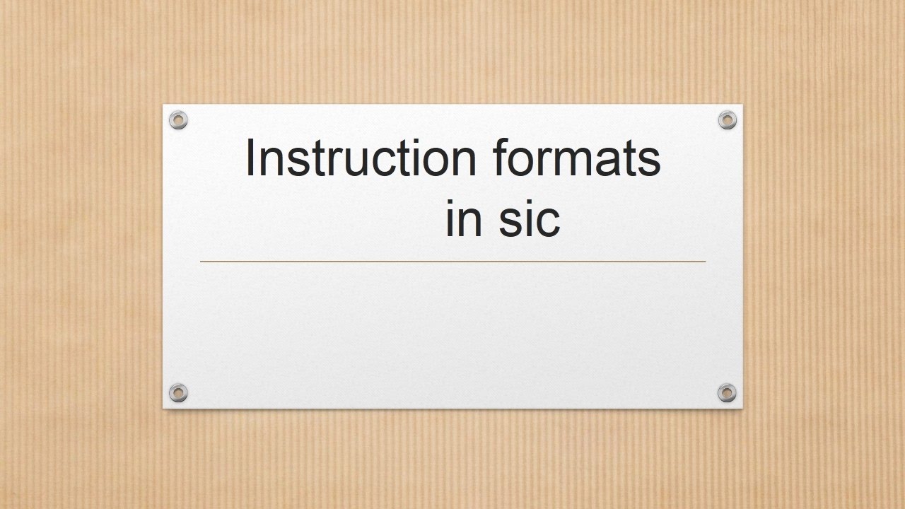 System Software Tutorials | Part 05 - Instruction Formats In SIC Machine | By Vikash Mehta