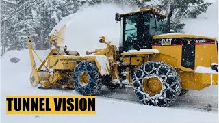 15+ FOOT SNOW BANKS  4K  Plowing Footage In Lake Tahoe, California. CAT 938G