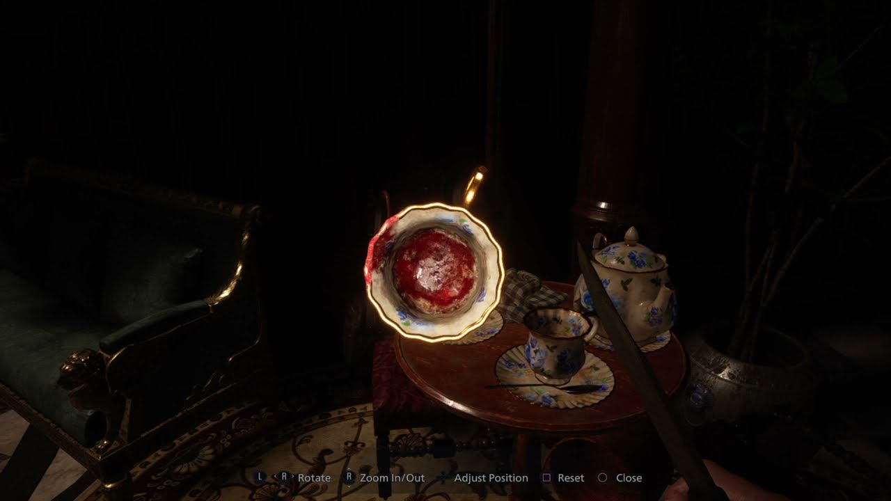 Resident Evil Village bloody tea cup