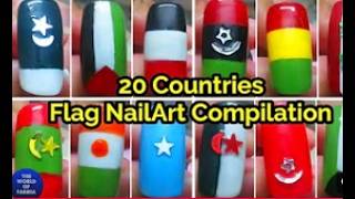 20 Countries Flag Nail Art Huge Compilation 💅 Nail Art Designs By The World Of Fariha