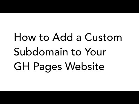How to Add a Custom Subdomain to Your GH Pages Website