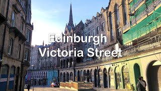 [4K]  Edinburgh🇬🇧 Sunday Victoria Street Royal Mile &amp; Castle🥐🍖 - Scotland