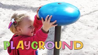 Marina plays on a huge playground in Valencia, Spain