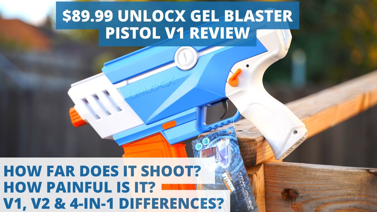 UnlocX Gel Blaster Pistol V1 Review. Orbeez Gun. Accuracy & Range