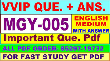 MGY 005 important questions with answer in English | mgy 005 Previous Year Question Paper