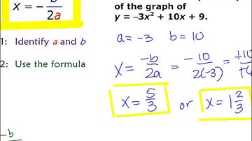 9.2 Finding zeros, axis of symmetry & vertex for quadratic graphs