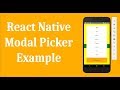 React Native Modal example part II - Modal Picker