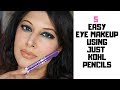 5 GLAMOROUS PARTY EYE MAKEUP USING PLUM KAJAL BLACK BRILLIANCE & GEMSTONE GREEN KOHL TUTORIAL 2019