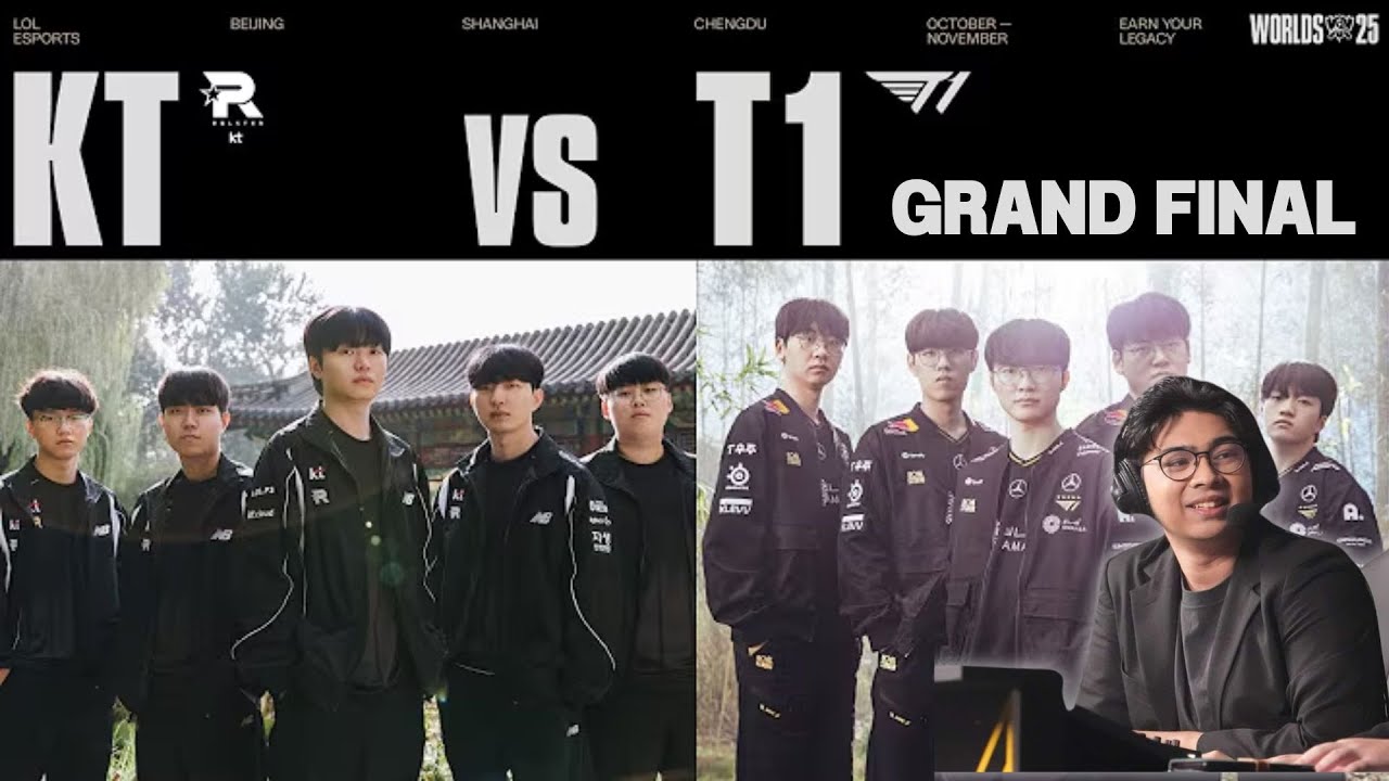 ดูแข่งสดจากโต๊ะพากย์ Worlds 2025 Grand Finals | T1 vs KT Rolster | 