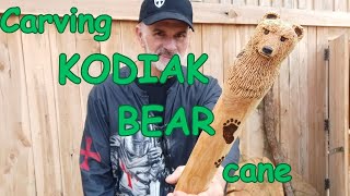 Kodiak Bear hiking stick - walking stick - cane