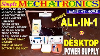 Smart ALL IN 1 Desktop Powersupply Voltmeter Ammeter +/- 50 V +/- 5 A DC Triac AC LED Focus Light