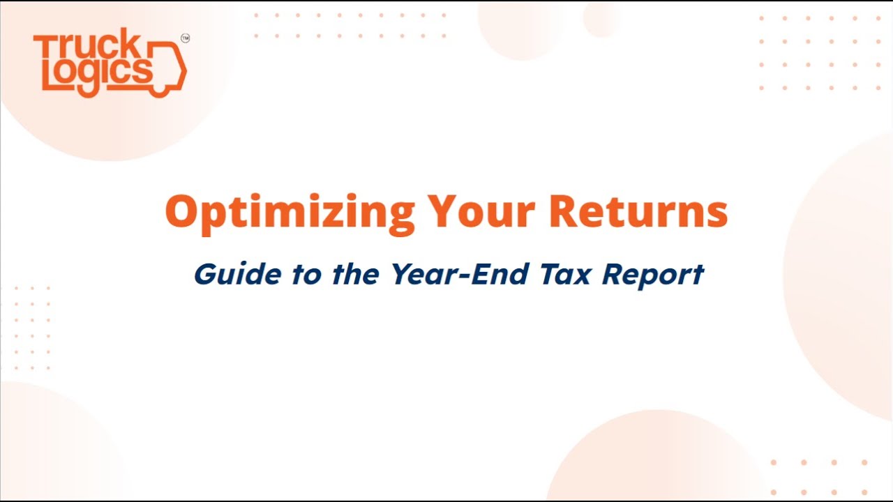 Optimizing Your Returns: Guide to the Year End Tax Report - YouTube