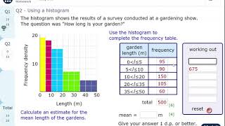 MyMaths Homework - Histograms 2