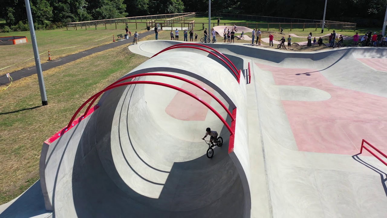 Flyover of Newark OH Skatepark & Grand Opening by Spohn Ranch