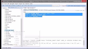 Create Tables Using HANA Studio