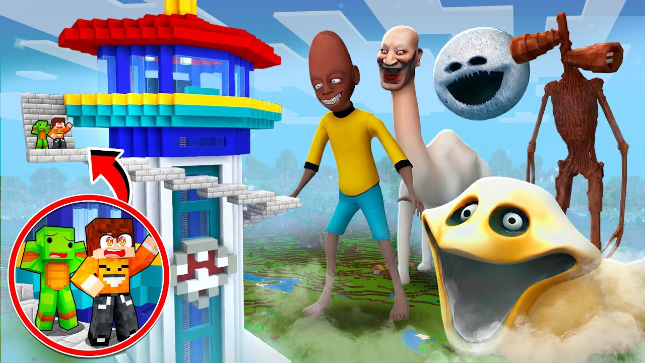 WIEŻA PSI PATROL vs KAŻDY POTWÓR w Minecraft!