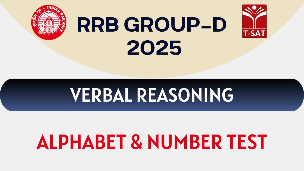RRB Group - D | Verbal Reasoning -  Alphabet & Number Test || T-SAT