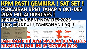 KPM PASTI BERGEMBIRA❗️FIKS BANTUAN BPNT THP 4 OKT-DES & PENEBALAN BPNT NOV-DES 2025 CEK REKENING❗️