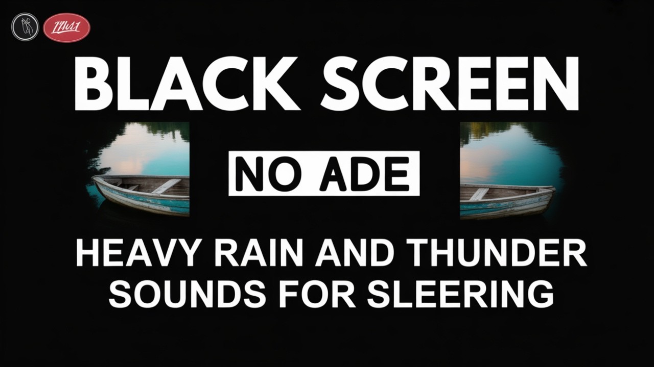 BLACK SCREEN Heavy Rain and Thunder Sounds for Full Night Sleep and Total Relaxation