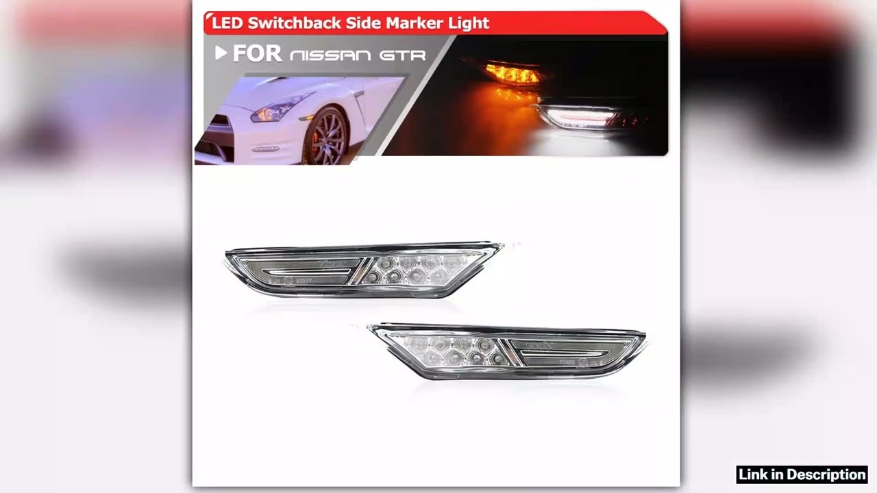 For Nissan GTR R35 20072020 Switchback White DRL Parking Amber Led Fender Flare Side Marker Lights