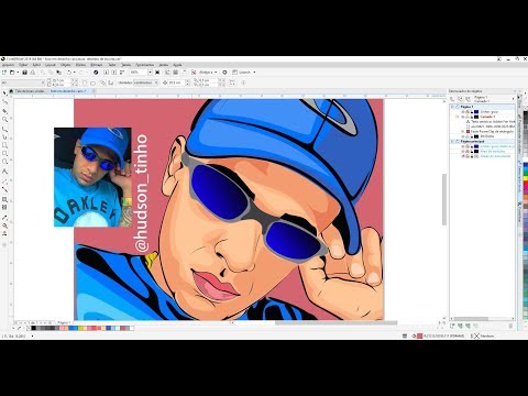 TRANSFORMAR FOTO EM DESENHO CARICATURA LOGOMARCA COREL DRAW