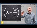 How To Graph A Polar Point And Then Convert To Rectangular Form 