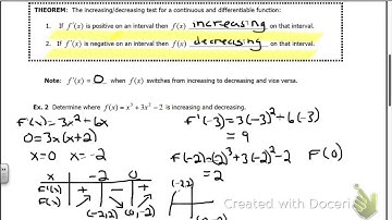4.1 Increasing & Decreasing Functions