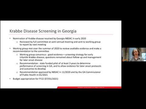 Newborn Screening in Georgia - Updates on Krabbe Disease and X-ALD