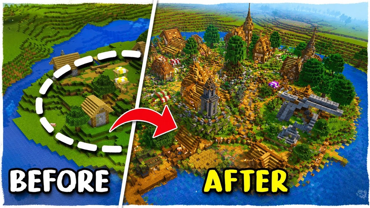 I BUILD A MEDIEVAL VILLAGE IN 24 HOURS 🏰 MINECRAFT FOREVER SERIES #4 ...