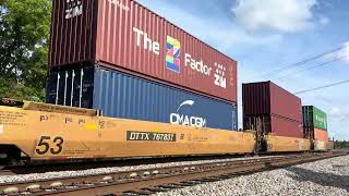 CSX 3157 Leads CSX I138-22 NB Intermodal Train Florence SC With Horn Salute 
