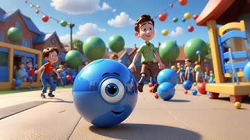 Four Bouncy Balls Go Big and Small | Opposites & Size Song for Kids | Fun Preschool Learning Rhyme