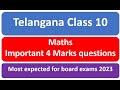 important 4 marks questions. 10th class maths pre final question paper 2023. Maths pre final 2023.