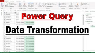 Power Query Date Transformation | Power Query Date Format | #powerqueryeditor
