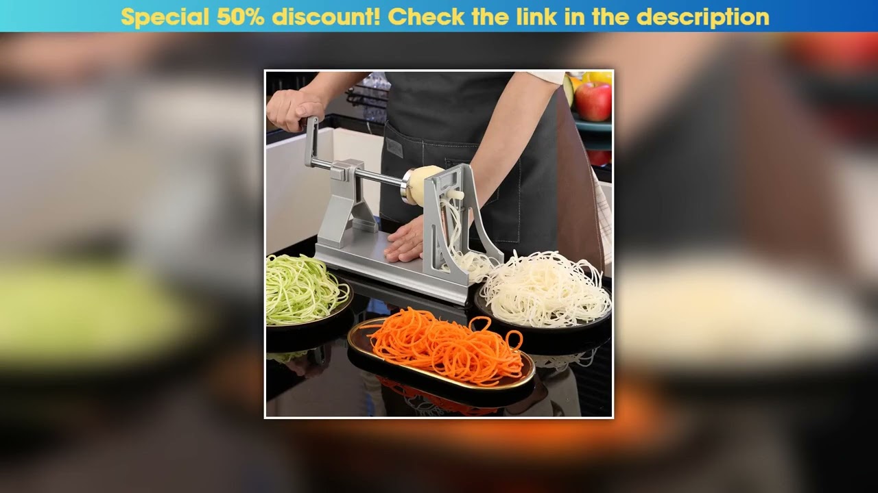 Discount Metal Vegetable Spiralizer 3 Blades Potato Slicer Noodles and Curly Chips Maker Cabbage Ca
