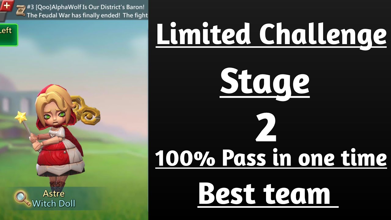 Lords mobile witch doll limited challenge dark disaster stage 2|Astre challange stage 2 best team