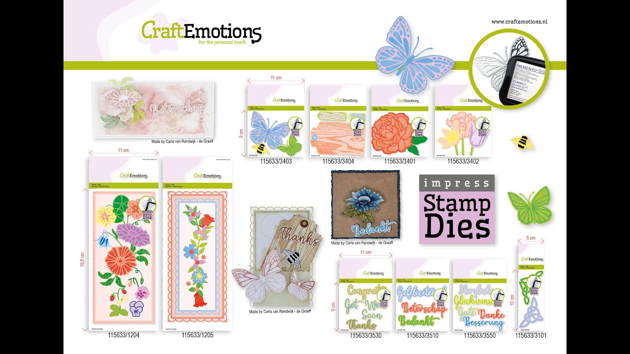 CraftEmotions Impress Stamp Dies - How to use - ENG