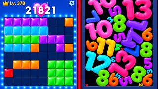 🧩 Block Blast Puzzle VS I Like ABC Merge Numbers 🔢 | Satisfying Gameplay screenshot 2