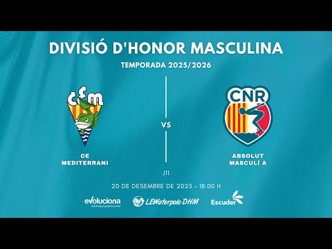 [WATERPOLO] CE Mediterrani VS Abs. Men's A (Men's Honor Division - J11) 20/12/2025 - 18:00 h