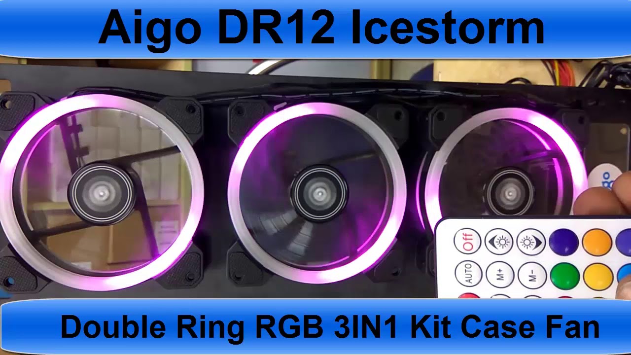 Aigo DR12 Icestorm Double Ring RGB 3IN1 Kit Case Fan | Tech Land