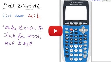 Sort a List in Ascending Order TI 84 Calculator OCC Math 160 Stats