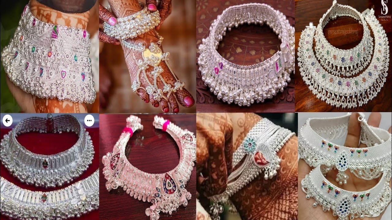 New silver Footwear jewellery set😍Trendy payal designs Artificial Bridal payal collection2023