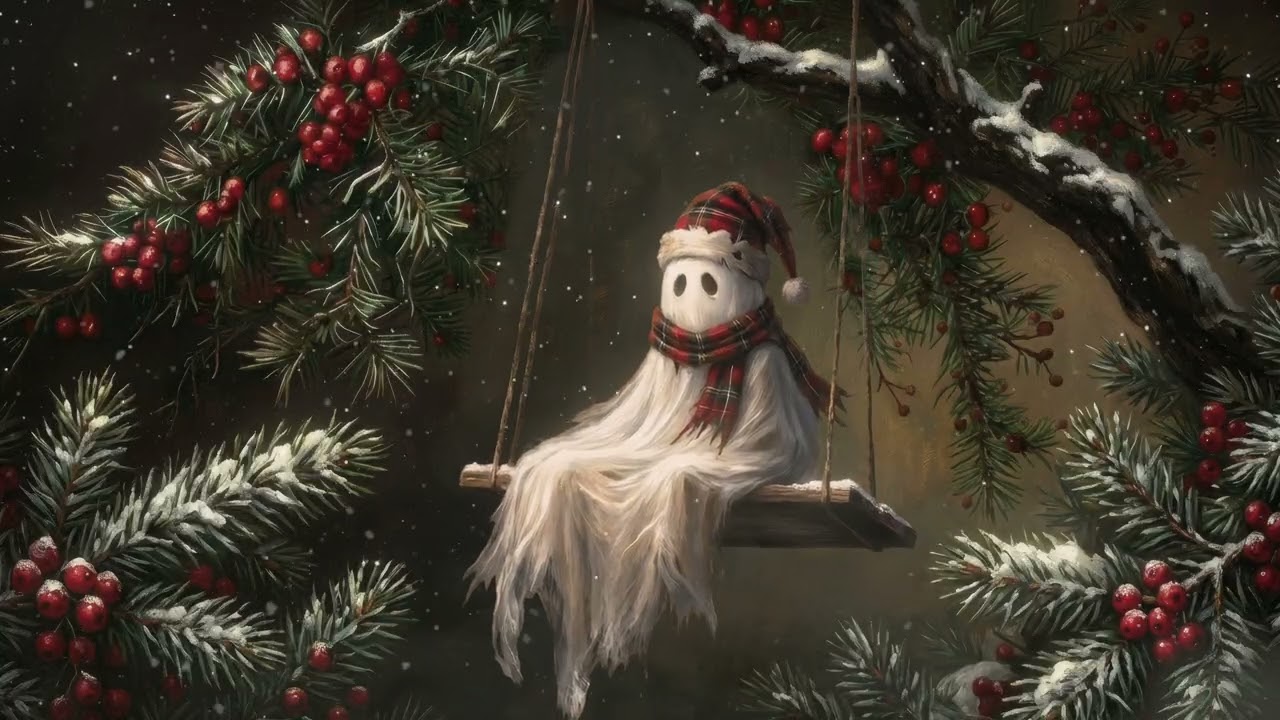 Moody Ghost On A Swing Holiday TV Screensaver Art