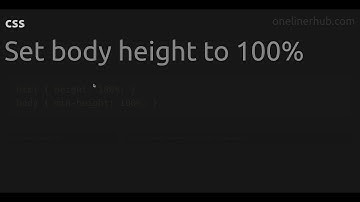 Set body height to 100% #css