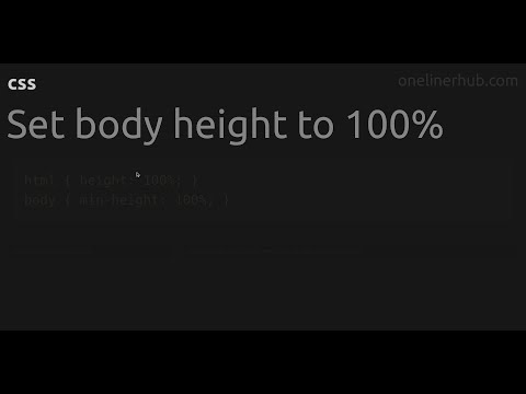 Set body height to 100% #css