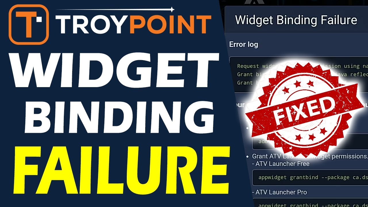 Fix Binding Widget Failure Error in ATV Launcher & Wolf Launcher - YouTube